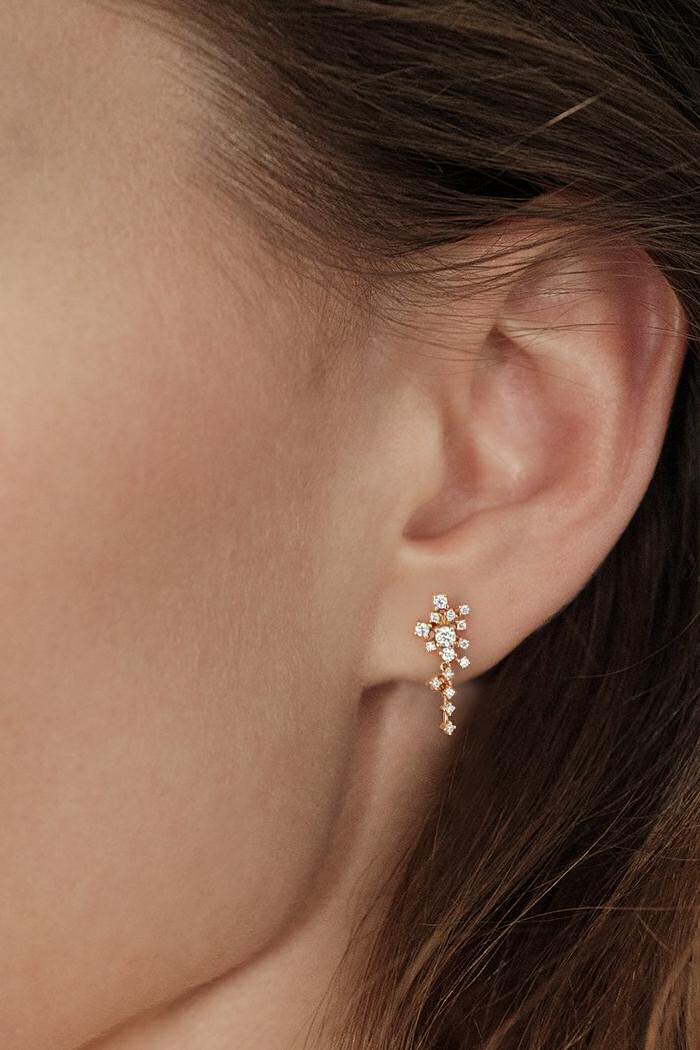 Sansoeurs small Cascade diamonds earring stud 18k gold