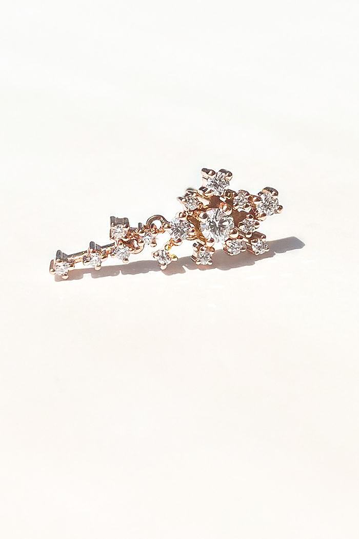 Sansoeurs small Cascade diamonds earring stud 18k gold