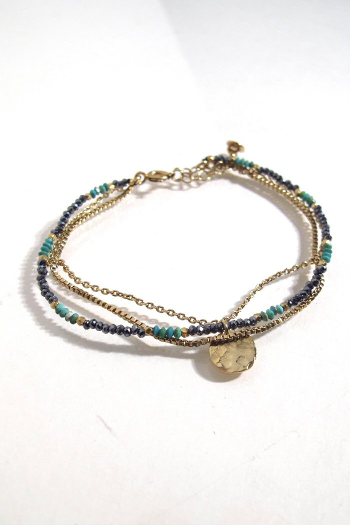 XX | Stalactite bracelet Valentine terahertz et turquoises